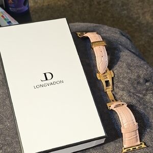 Pink Leather Watch Strap